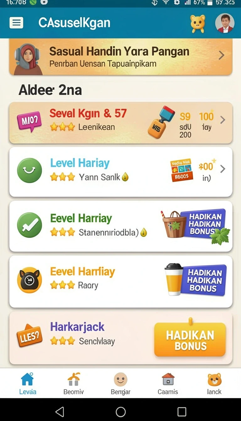 Beragam pilihan permainan menarik dalam aplikasi hondatoto App APK Terbaru.